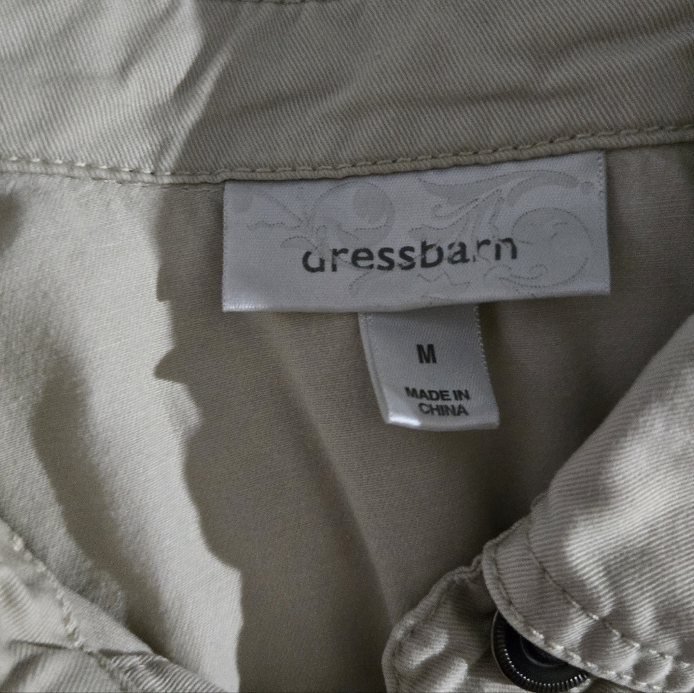 Womens Light Cream Button-Up Utility Jacket Size M - Picture 4 of 6
